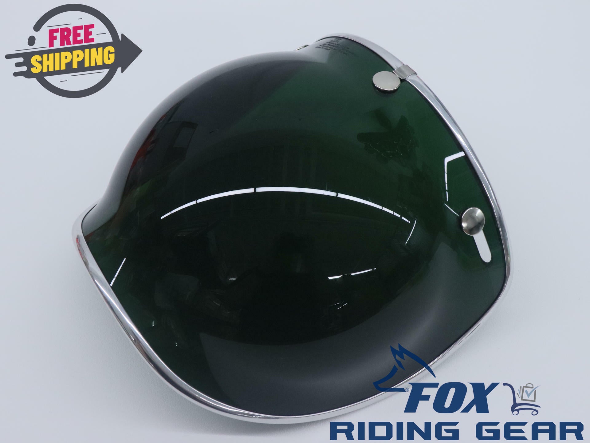 OEM Bell Face Shield Visor 3 Snap Bubble DLX - Wayfarer GREEN - 7018139