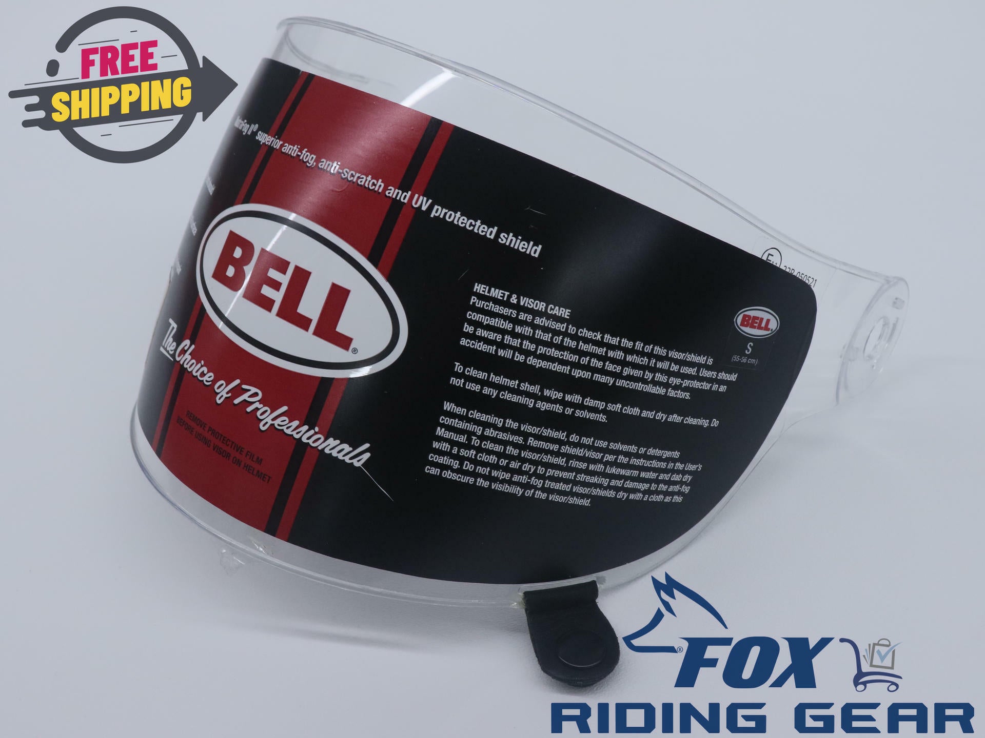 OEM Bell Face Shield Visor BULLITT Flat - CLEAR w/Black Tab - 8013377
