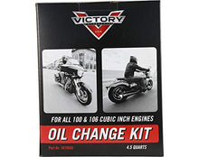 Victory Motorcycles Oil Change Kit for All 100 & 106 Cu In Engines, Includes 4.5 Quarts of 20W-40 Semi-Synthetic Motor Oil, 1 Oil Filter, 2 Washers, for Clutch Performance, Engine Protection - 2879600