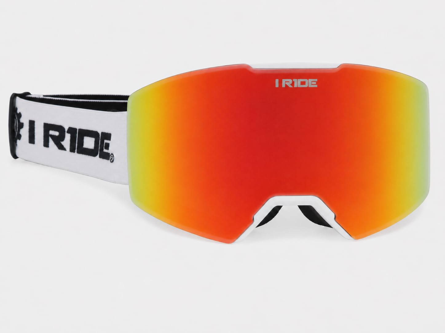 I RIDE AIRTIME PRO Motocross Goggles – White Frame – Magnetic Lens Interchange, Orange Mirror + Clear Lens, Hard Case & Bag – MX Dirt Bike ATV UTV Off-Road Race Goggles by Fox Powersports