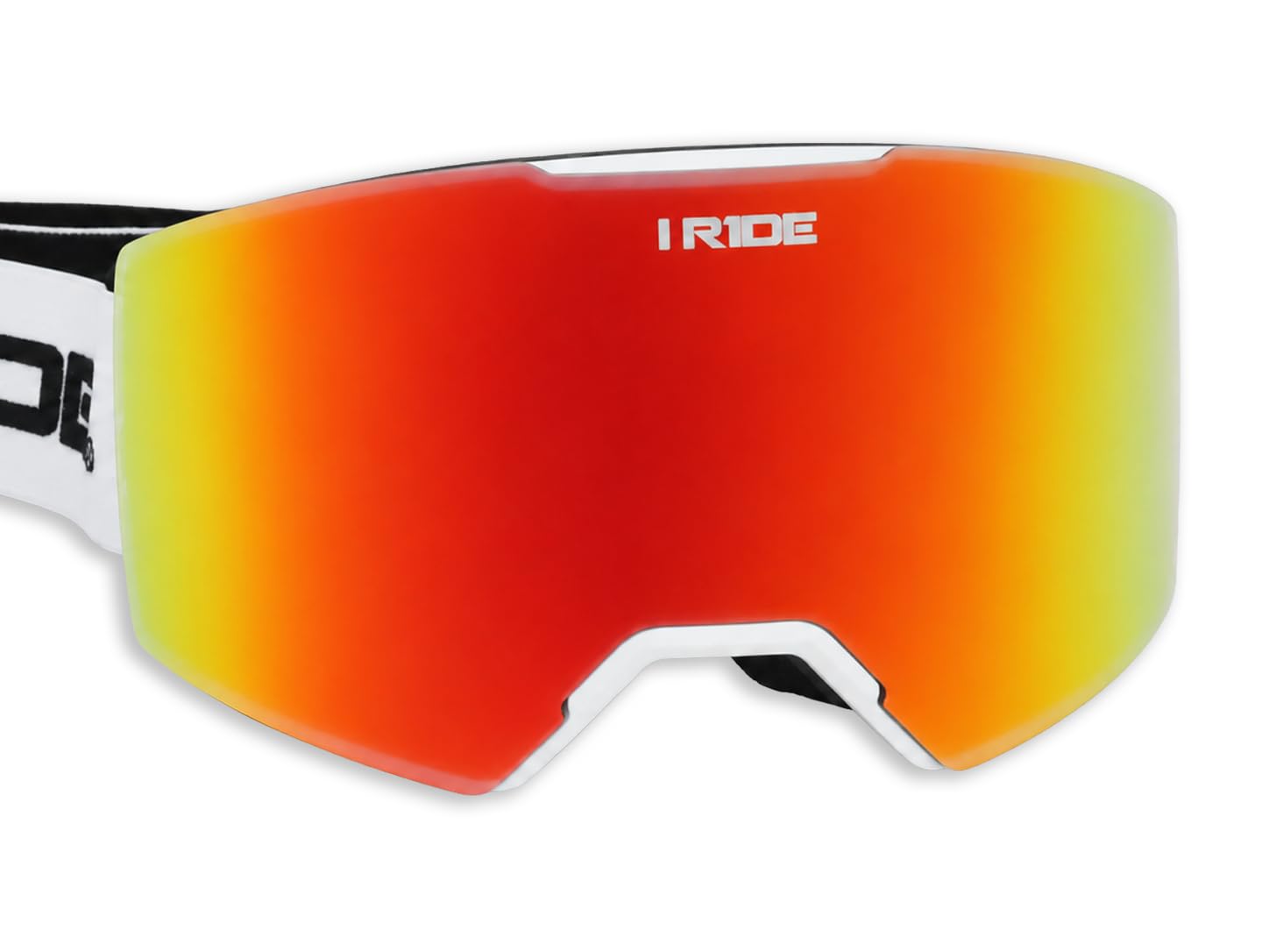 I RIDE AIRTIME PRO Motocross Goggles – White Frame – Magnetic Lens Interchange, Orange Mirror + Clear Lens, Hard Case & Bag – MX Dirt Bike ATV UTV Off-Road Race Goggles by Fox Powersports