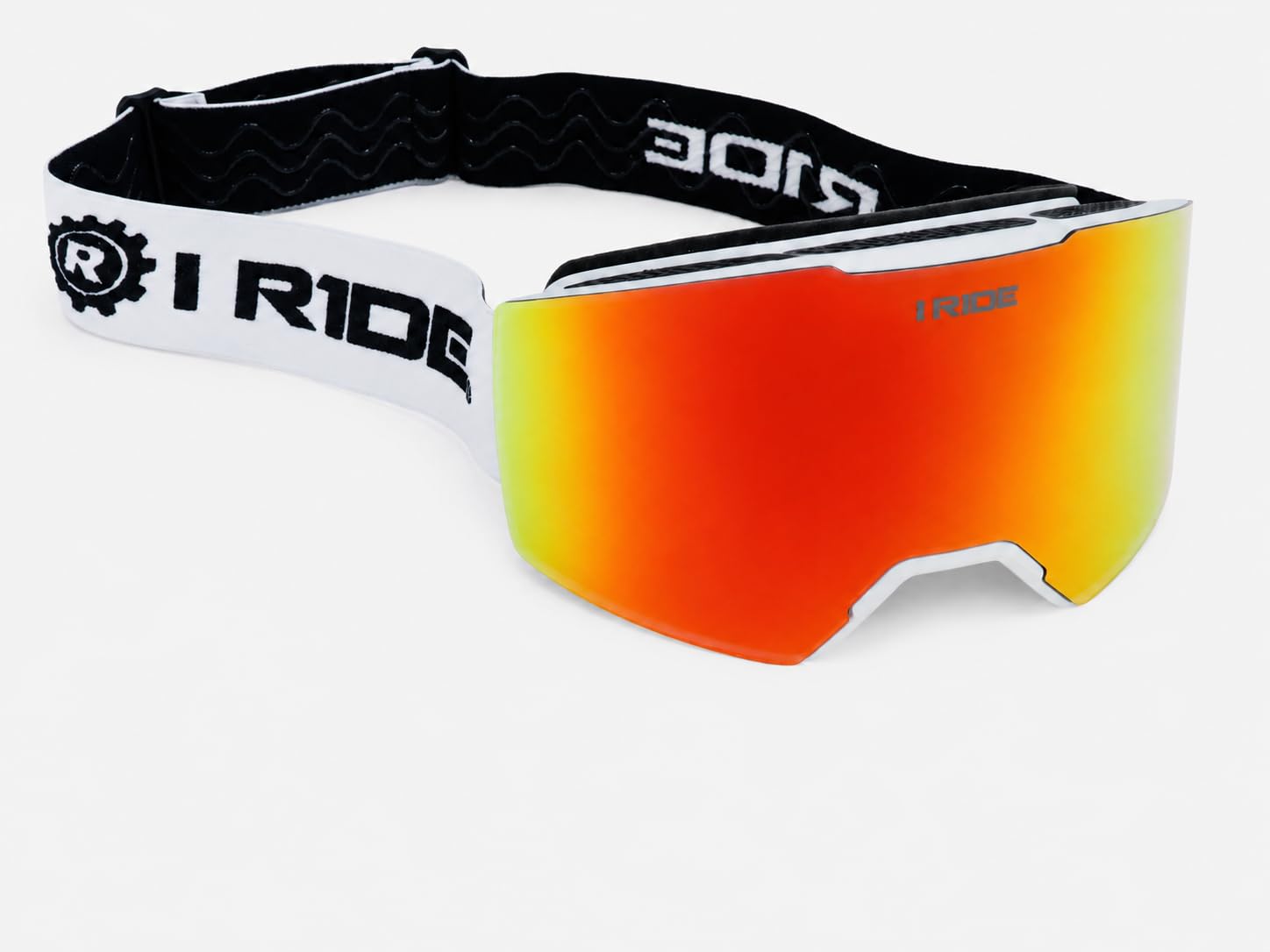 I RIDE AIRTIME PRO Motocross Goggles – White Frame – Magnetic Lens Interchange, Orange Mirror + Clear Lens, Hard Case & Bag – MX Dirt Bike ATV UTV Off-Road Race Goggles by Fox Powersports
