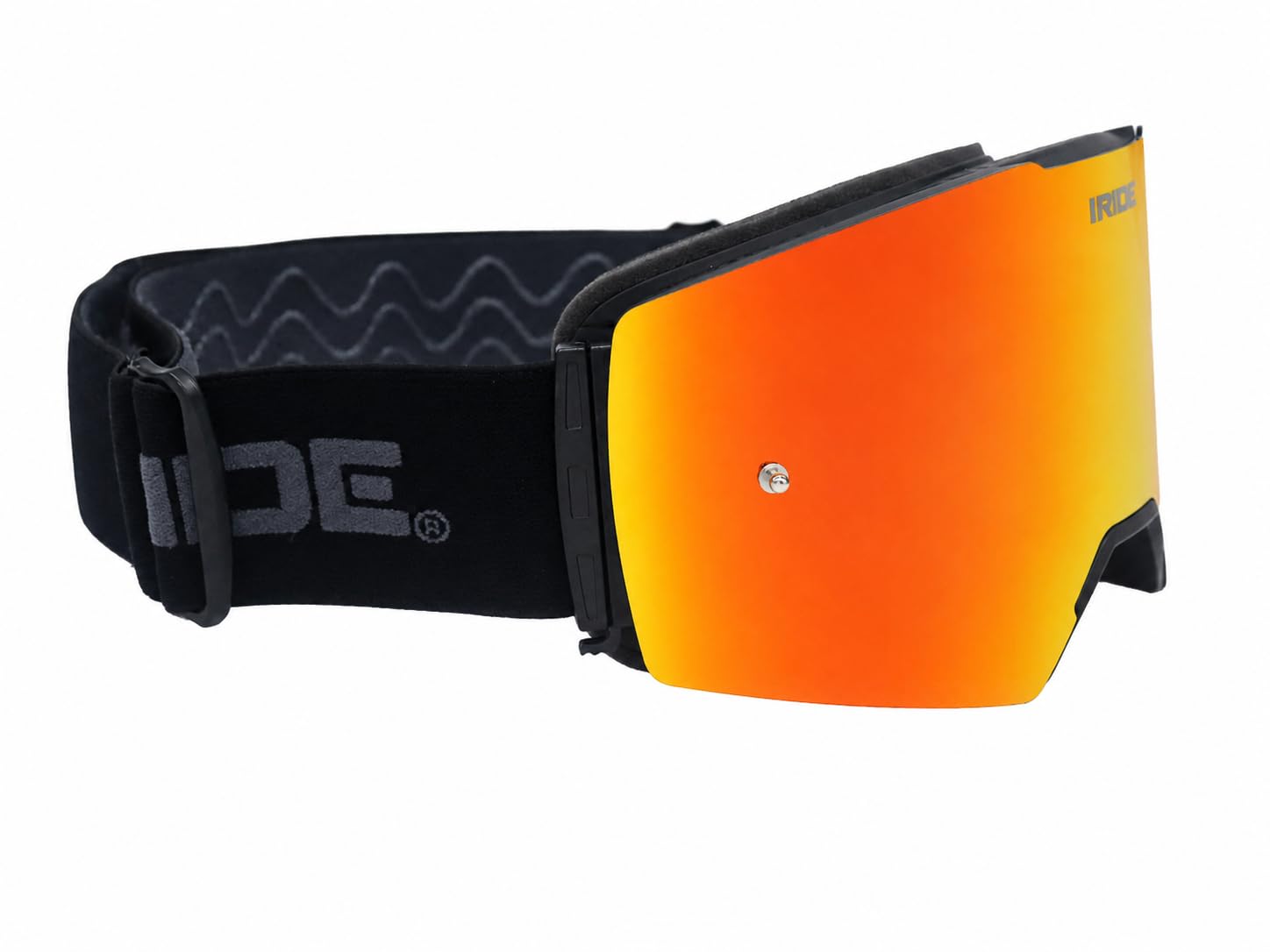 I RIDE AIRTIME PRO Motocross Goggles – Black Frame – Magnetic Lens, Orange Mirror + Clear Lens, 5 Tear-Offs, Hard Case & Bag – MX Dirt Bike ATV UTV Off-Road Race Goggles by Fox Powersports