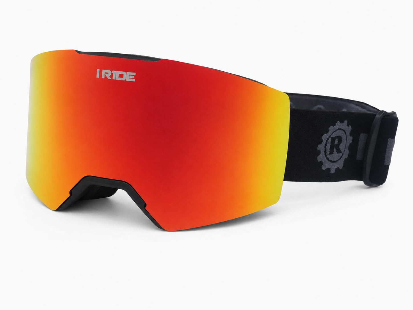 I RIDE AIRTIME PRO Motocross Goggles – Black Frame – Magnetic Lens Interchange, Orange Mirror + Clear Lens, Hard Case & Bag – MX Dirt Bike ATV UTV Off-Road Race Goggles by Fox Powersports