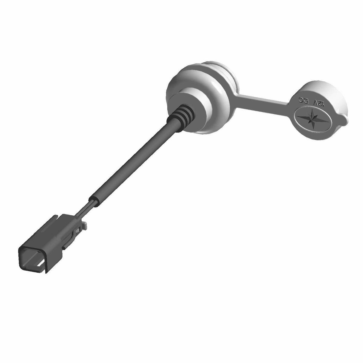Polaris Snowmobile RCA Assembly, Power Plug with Cover, DC, Part 2414230