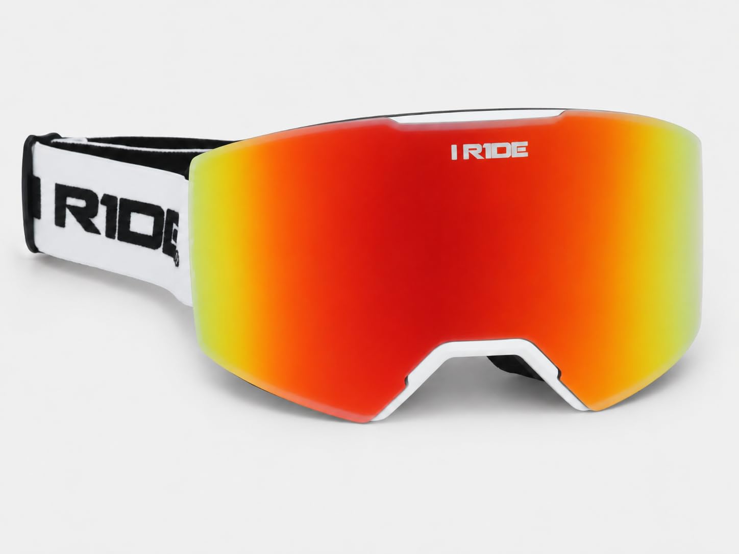 I RIDE AIRTIME PRO Motocross Goggles – White Frame – Magnetic Lens Interchange, Orange Mirror + Clear Lens, Hard Case & Bag – MX Dirt Bike ATV UTV Off-Road Race Goggles by Fox Powersports