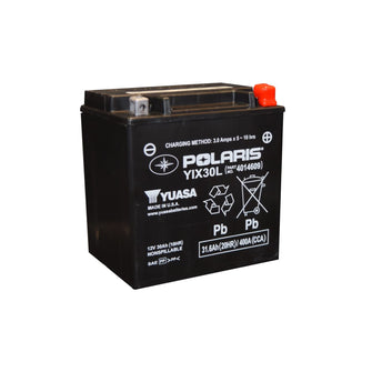 Polaris 12V 30Ah AGM Sealed Rechargeable Battery for Specific Sportsman, Scrambler, ACE, RANGER, RZR, Snowmobile, Slingshot Models, YIX30L, 400A CCA, Non Spillable, Maintenance Free - 4014609