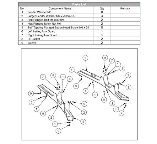 2020-2023 Genuine Kawasaki Teryx KRX KRX4 1000 Rear Trailing Arm Guard Set 99994-1312