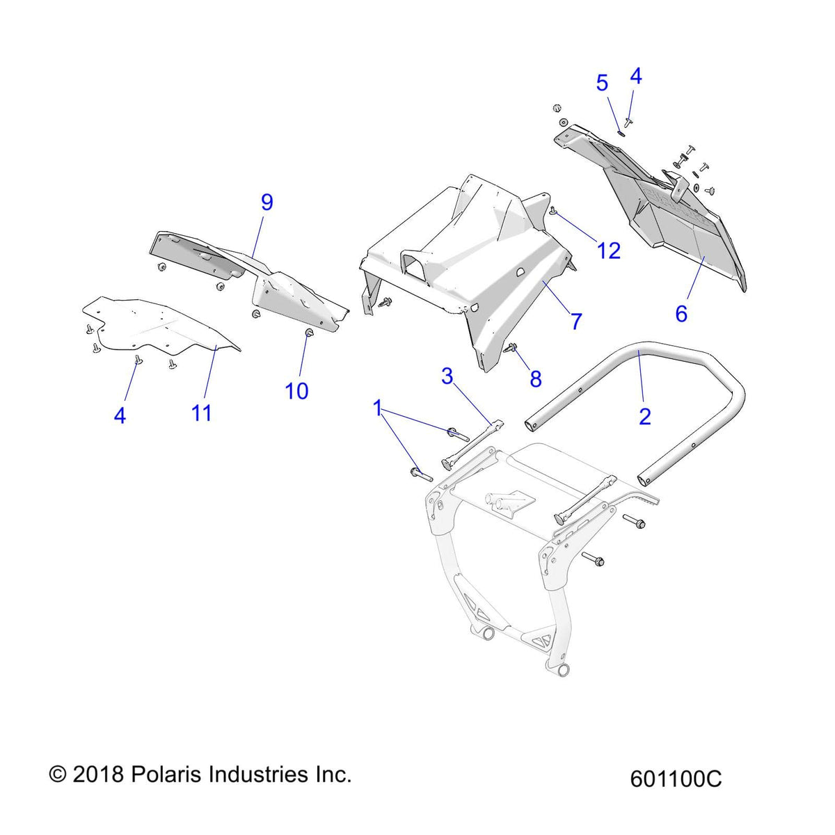 Polaris Mid Flap Cooler Cover, for Snowmobile Models, Genuine OEM - 5450776