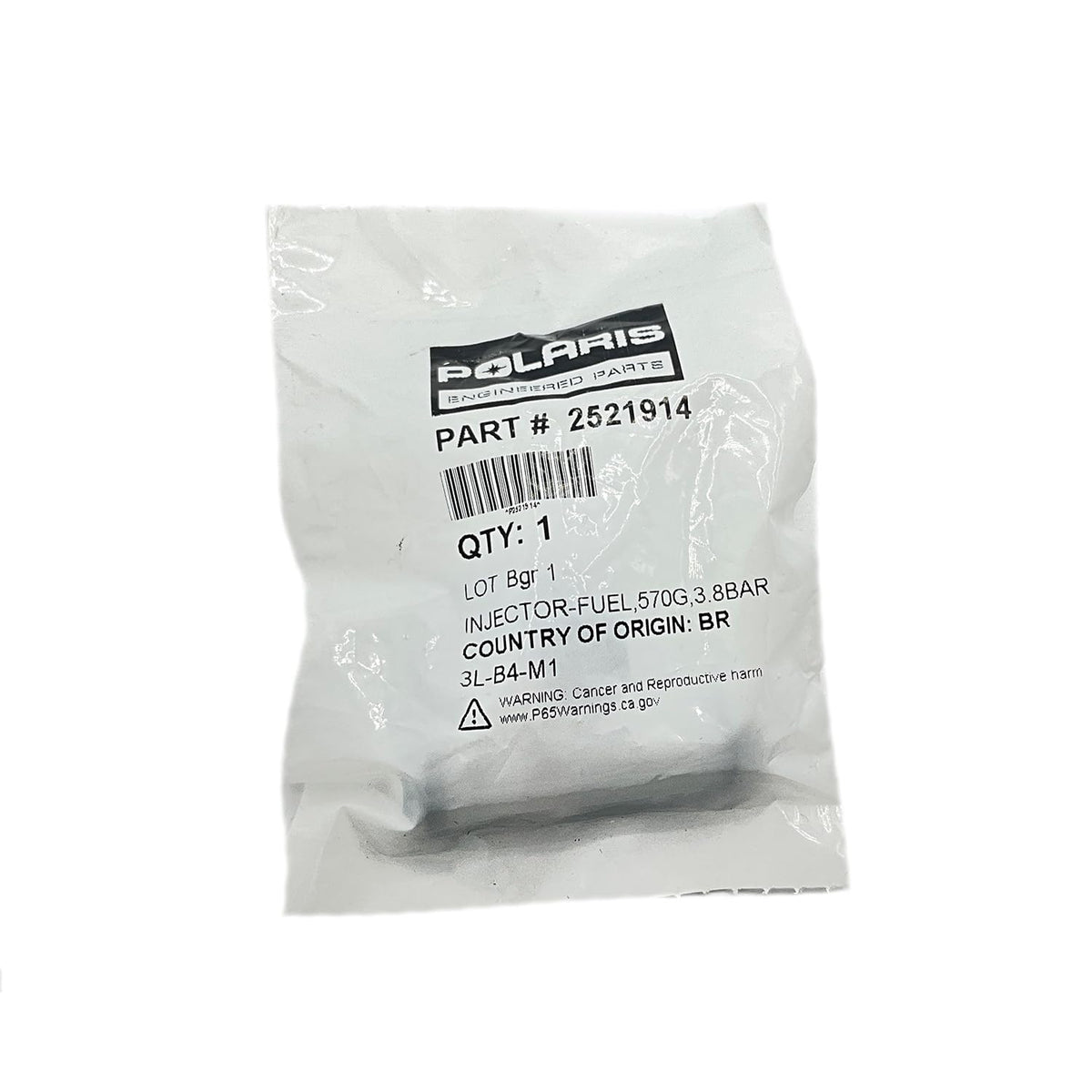 Polaris RZR Fuel Injector, Genuine OEM Part 2521914, Qty 1