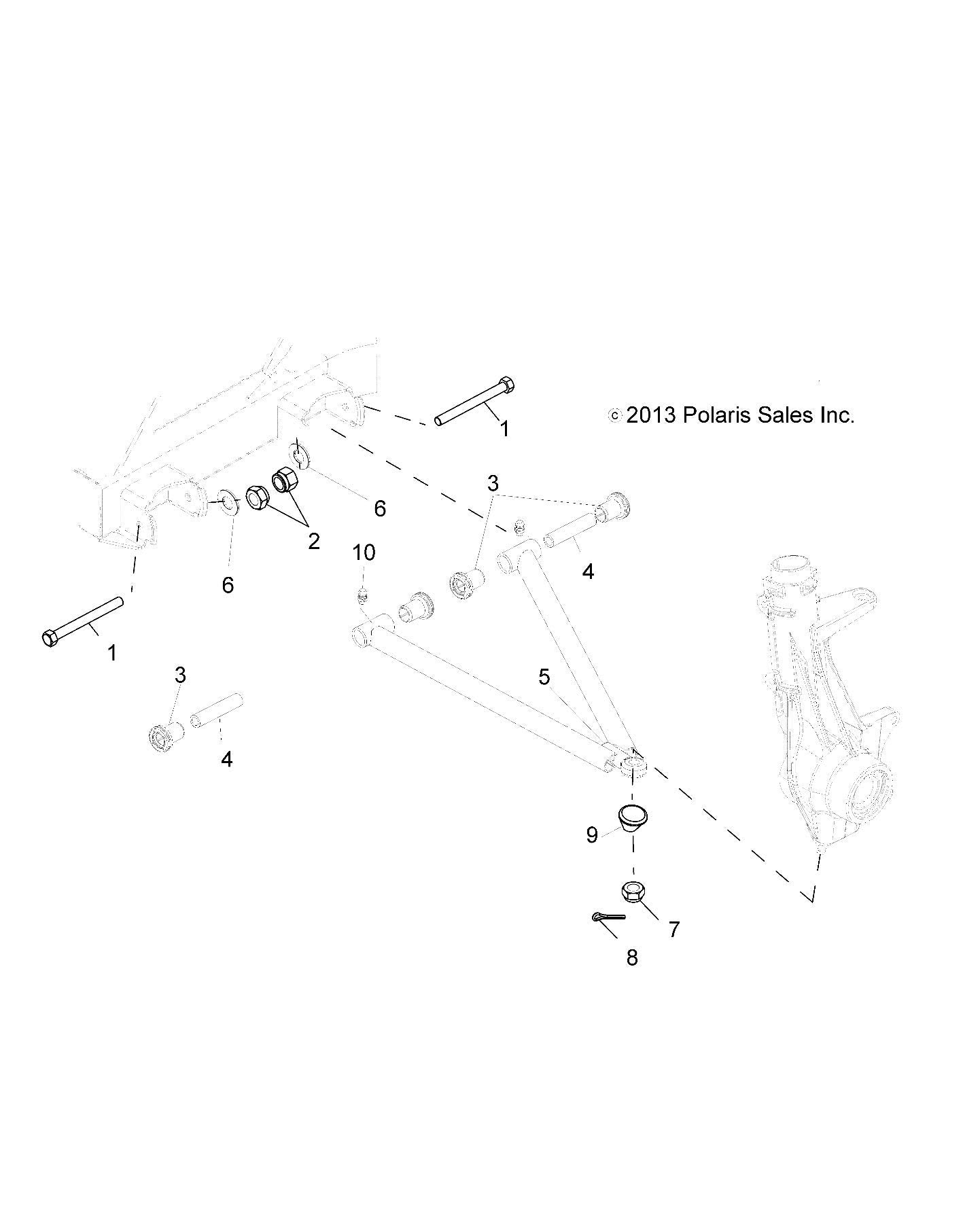 Polaris GEM Right A-Frame, Matte Black, Genuine OEM Part 1543142-458, Qty 1