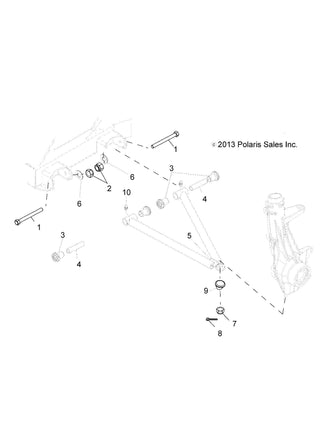 Polaris GEM Right A-Frame, Matte Black, Genuine OEM Part 1543142-458, Qty 1