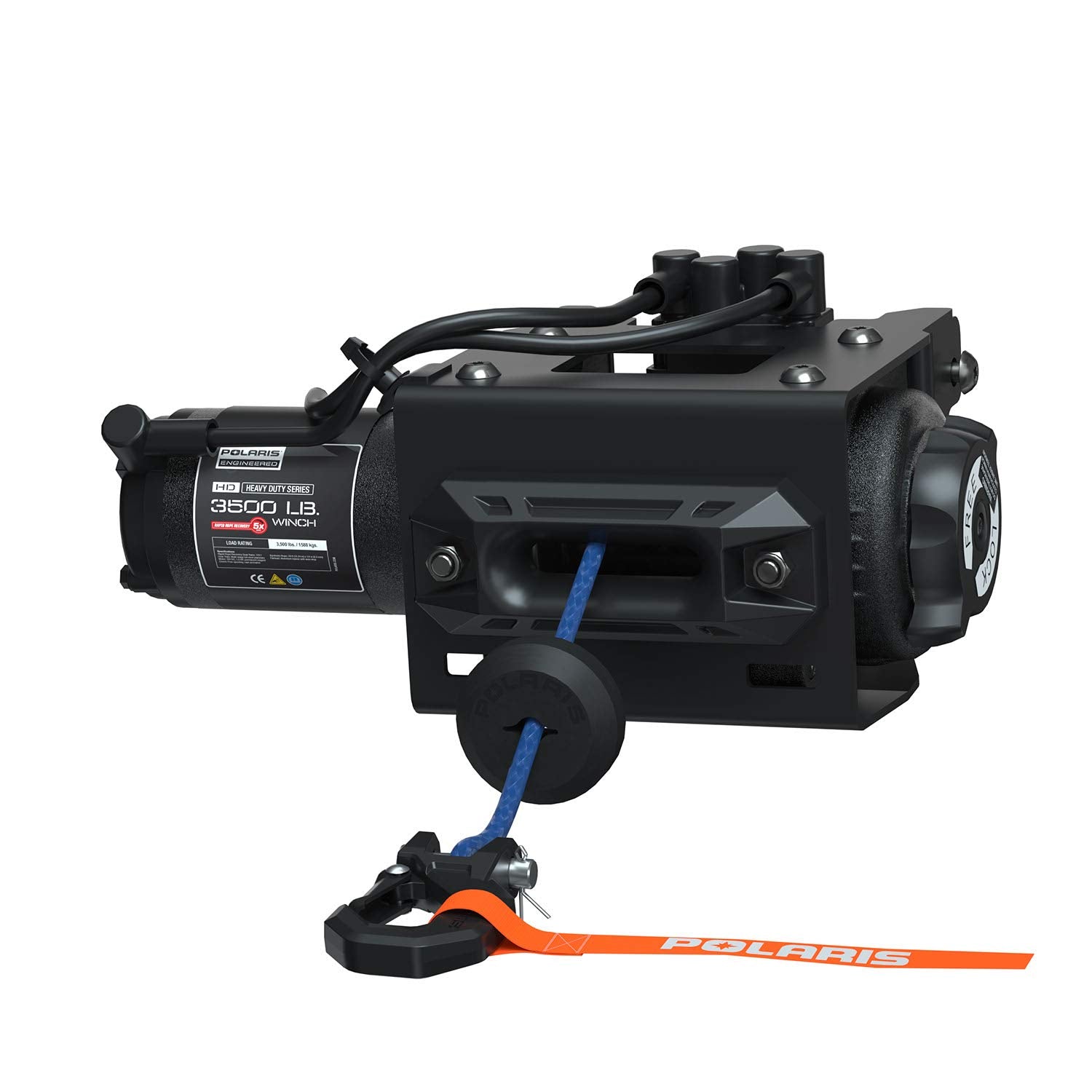 Polaris Winch HD 3500 LB for Sportsman 570, 450, Integrated Winch Mount, Fully Sealed Motor, Premium Synthetic Rope, Easy Install Into Brush Guard, for Sticky, Muddy Off Road ATV Situations - 2884833