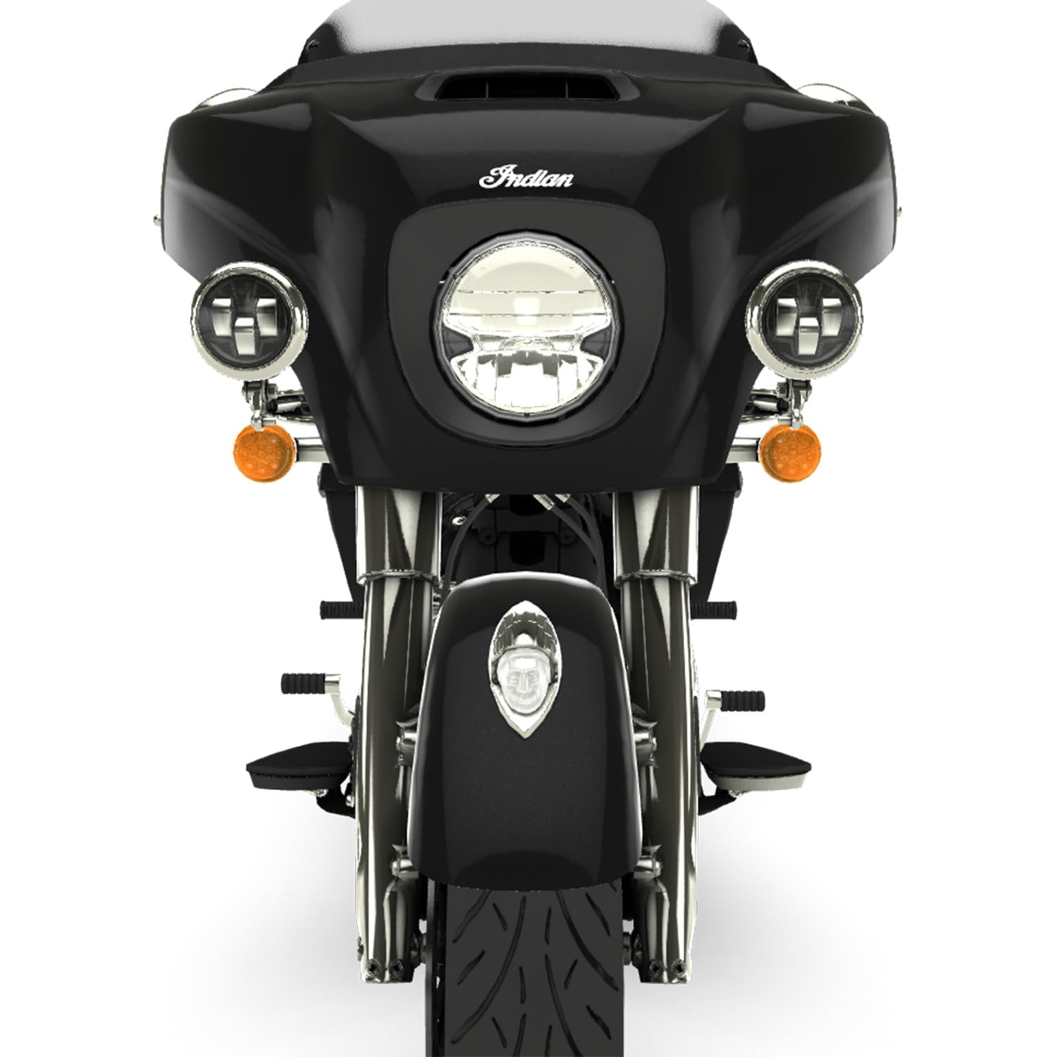 Indian Motorcycle Driving Lights Pathfinder S LED, Pair, for Specific Challenger, Chief, Chieftain, Pursuit Dark Horse, Roadmaster Limited Models and More, Gloss Black, 3.5-Inch Size - 2884708-266