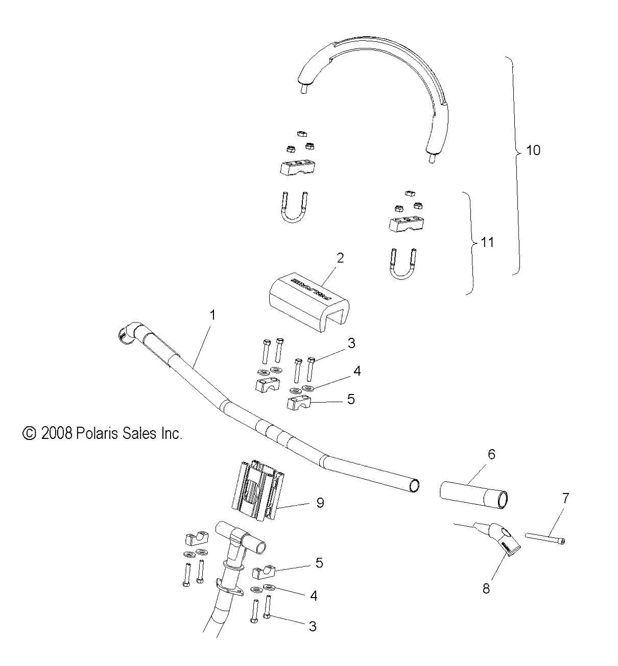 Polaris Snowmobile HB Riser Block, 5.25 in, Offset, Genuine OEM Part 5137359, Qty 1
