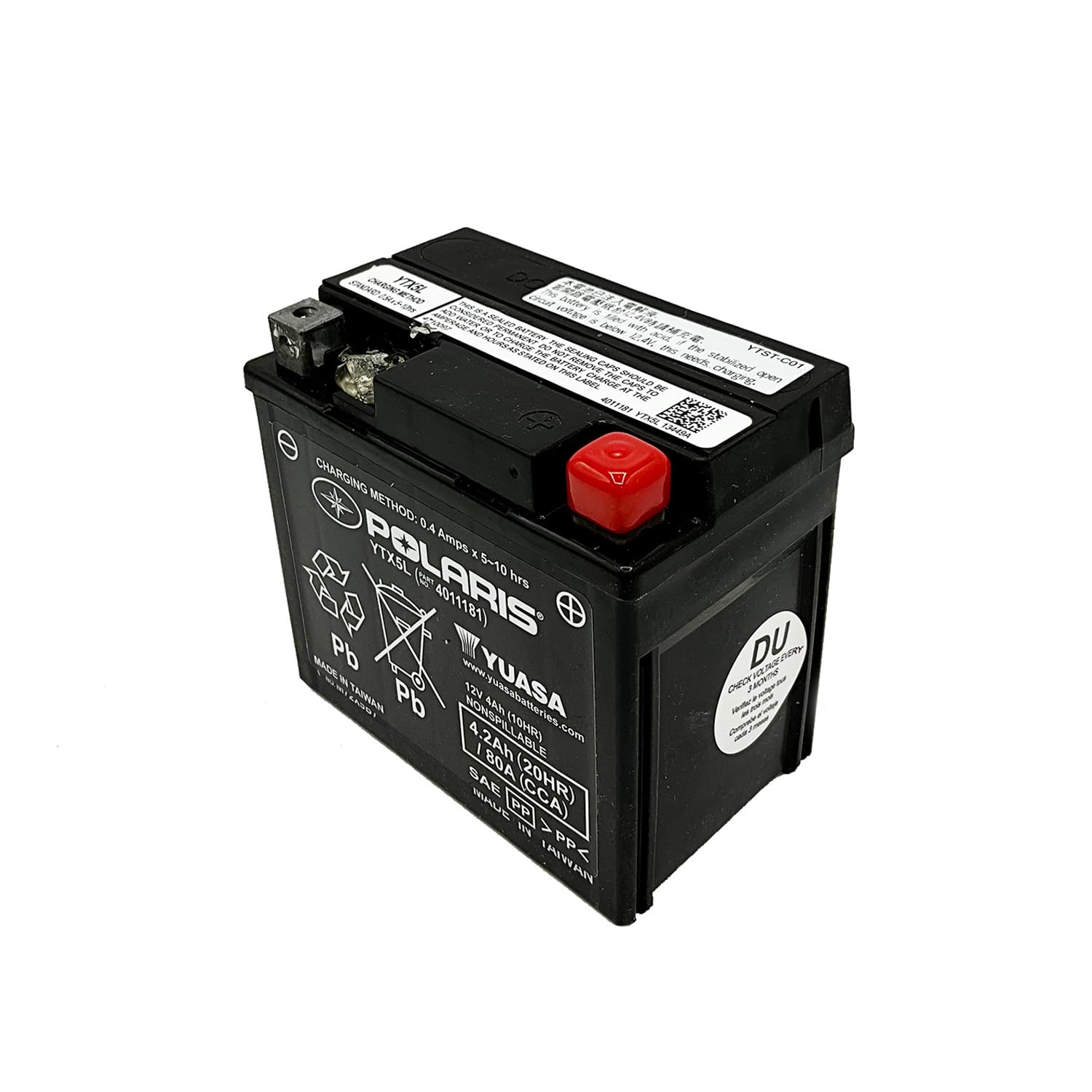 Polaris Replacement Battery, Yuasa Ytx5L Specific for Sportsman Outlaw 50, Outlaw 90, Scrambler 50, Scrambler 90, Sportsman 90, Sportsman 110, Predator 50, Predator 90 ATV Models - Part 4011181