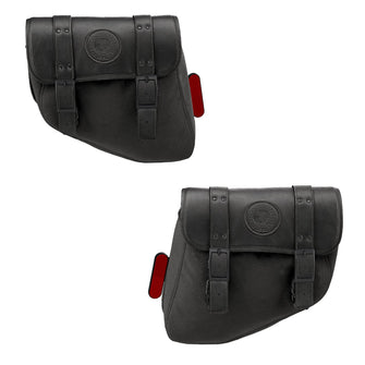 Indian Motorcycle Saddle Bags, Black, Pair, for Chief, Chief Bobber, Super Chief, Sport Chief, Water Resistant Vinyl, Quick Release Buckles, Fender Mounted, for Storage, Long Rides - 2889857-VBA