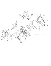 Polaris RZR Clutch Cover, Inner, Genuine OEM Part 5438327, Qty 1