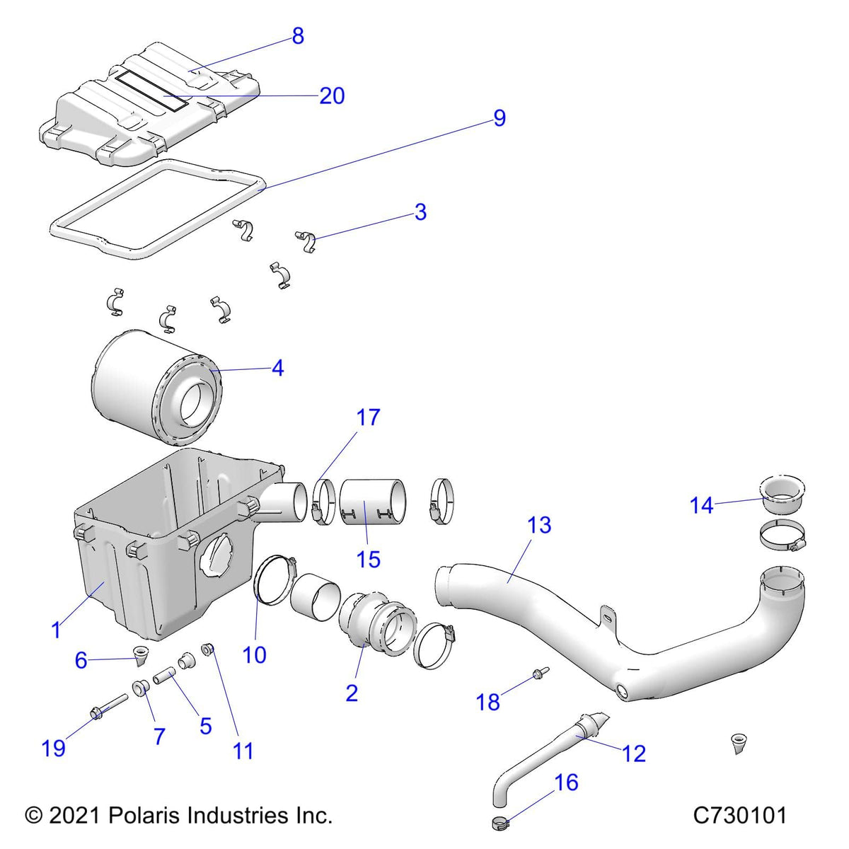 Polaris Hose Assembly, Breather, for RANGER Models, Genuine OEM - 2521911