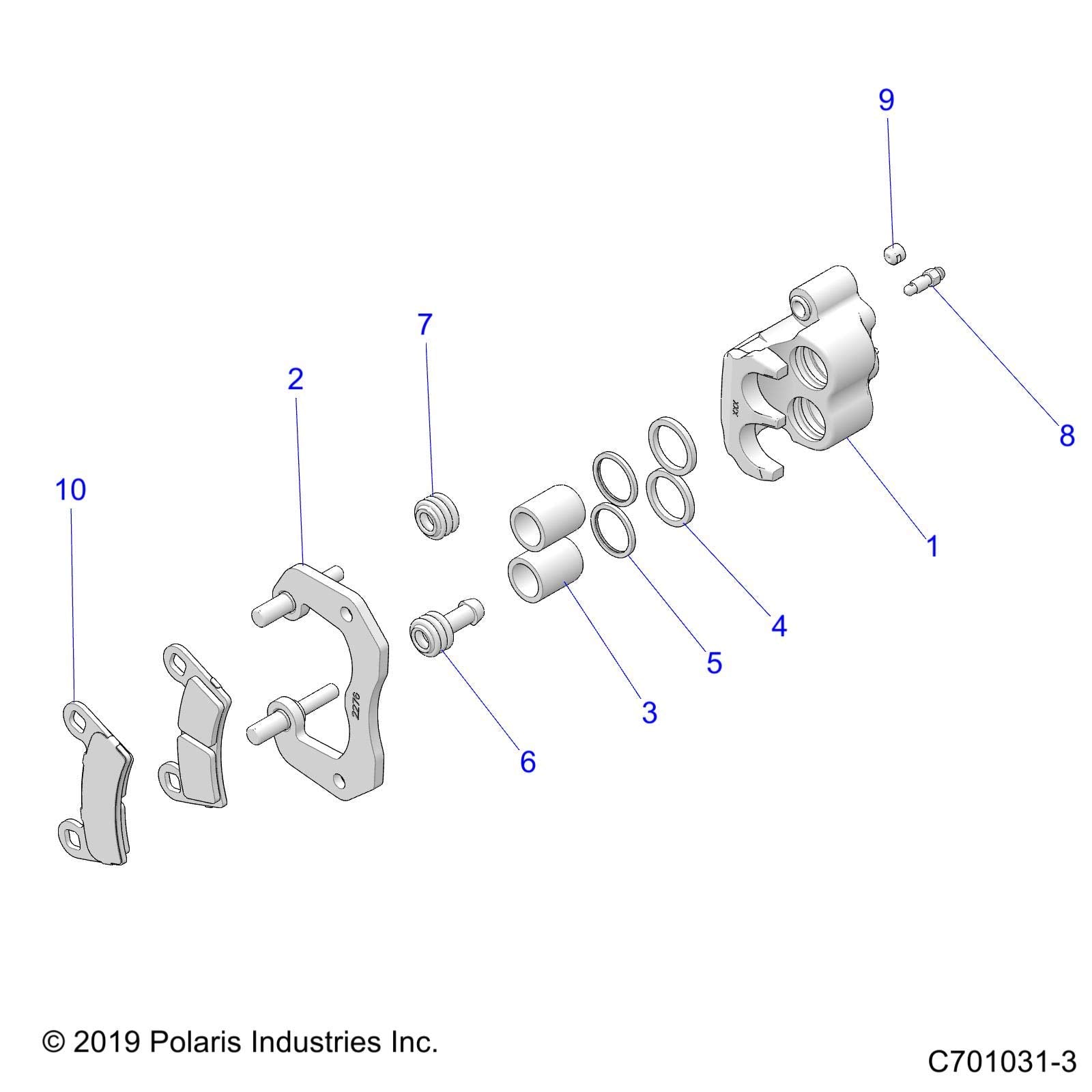 Polaris Brake Caliper Mount, Rear, Genuine OEM Part 1912480, Qty 1