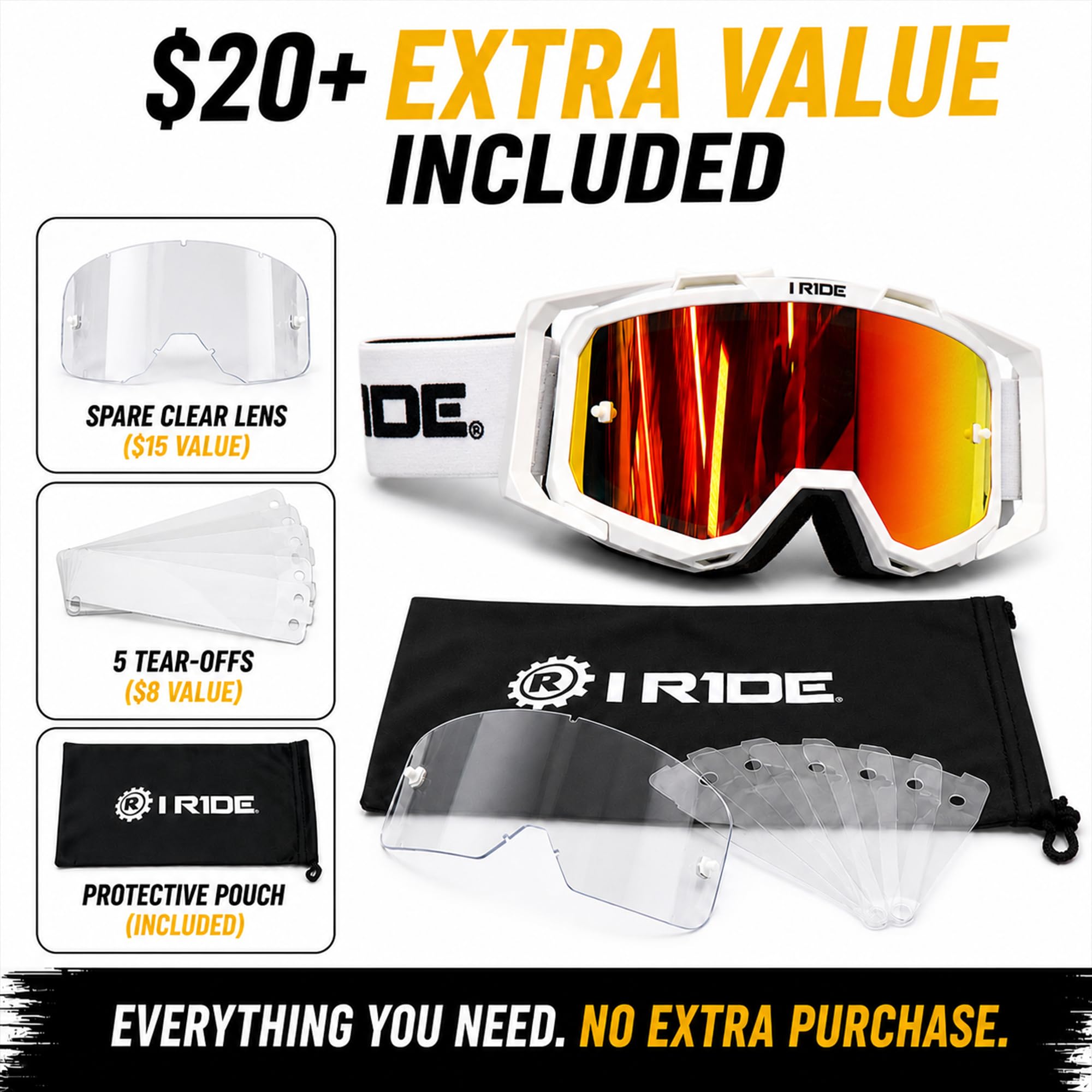 Fox Powersports IR-AIRTIME-WHITE (ORANGE POP)