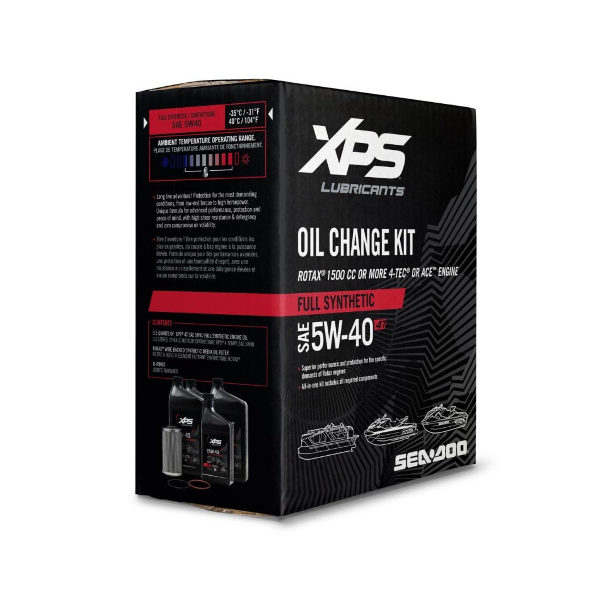 BRP Can-Am Sea-Doo OEM 4T 5W-40 Full Synthetic Oil Change Kit, 9779486