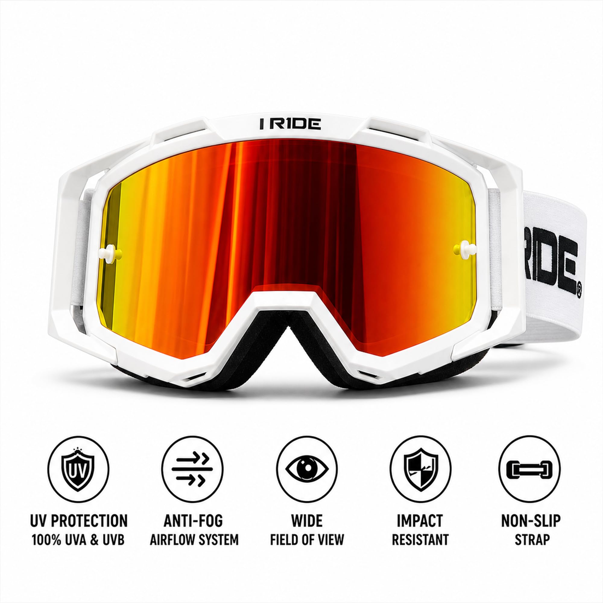 Fox Powersports IR-AIRTIME-WHITE (ORANGE POP)