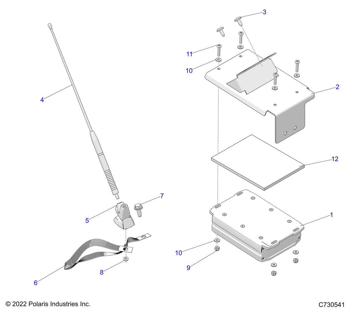 Polaris Ranger 4-Channe Amp Assembly, Genuine OEM Part 2414533, Qty 1