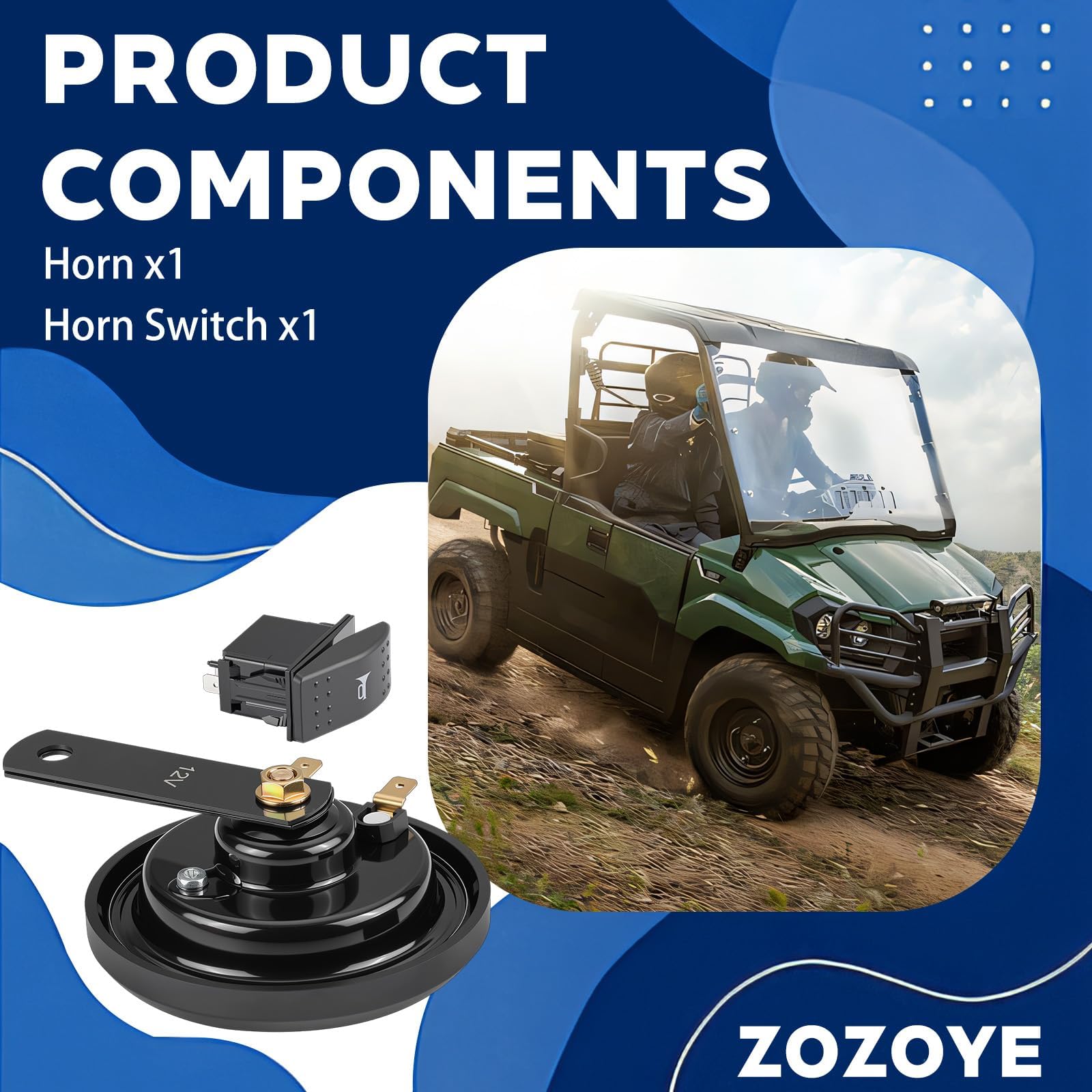 Horn Kit w/Switch For Kawasaki Mule Pro Mule PRO-MX KAF700 2019-2024 99994-1176 99994-2173
