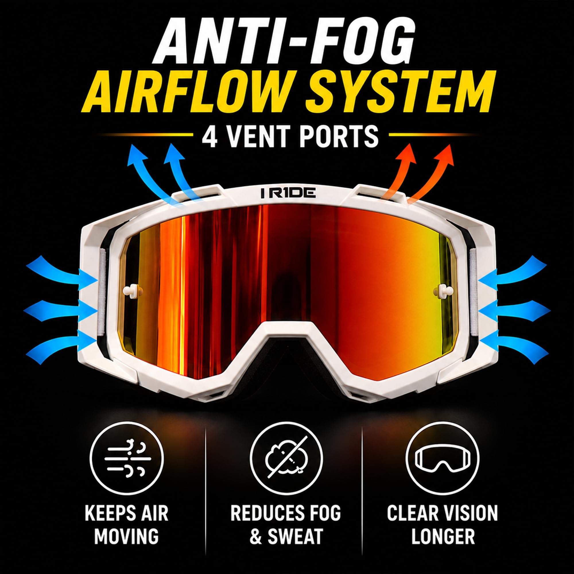 Fox Powersports IR-AIRTIME-WHITE (ORANGE POP)