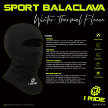 iRide Lightweight Ski Mask, Shiesty Mask, Tight Fitting Sports Balaclava, Thermal Fleece Black