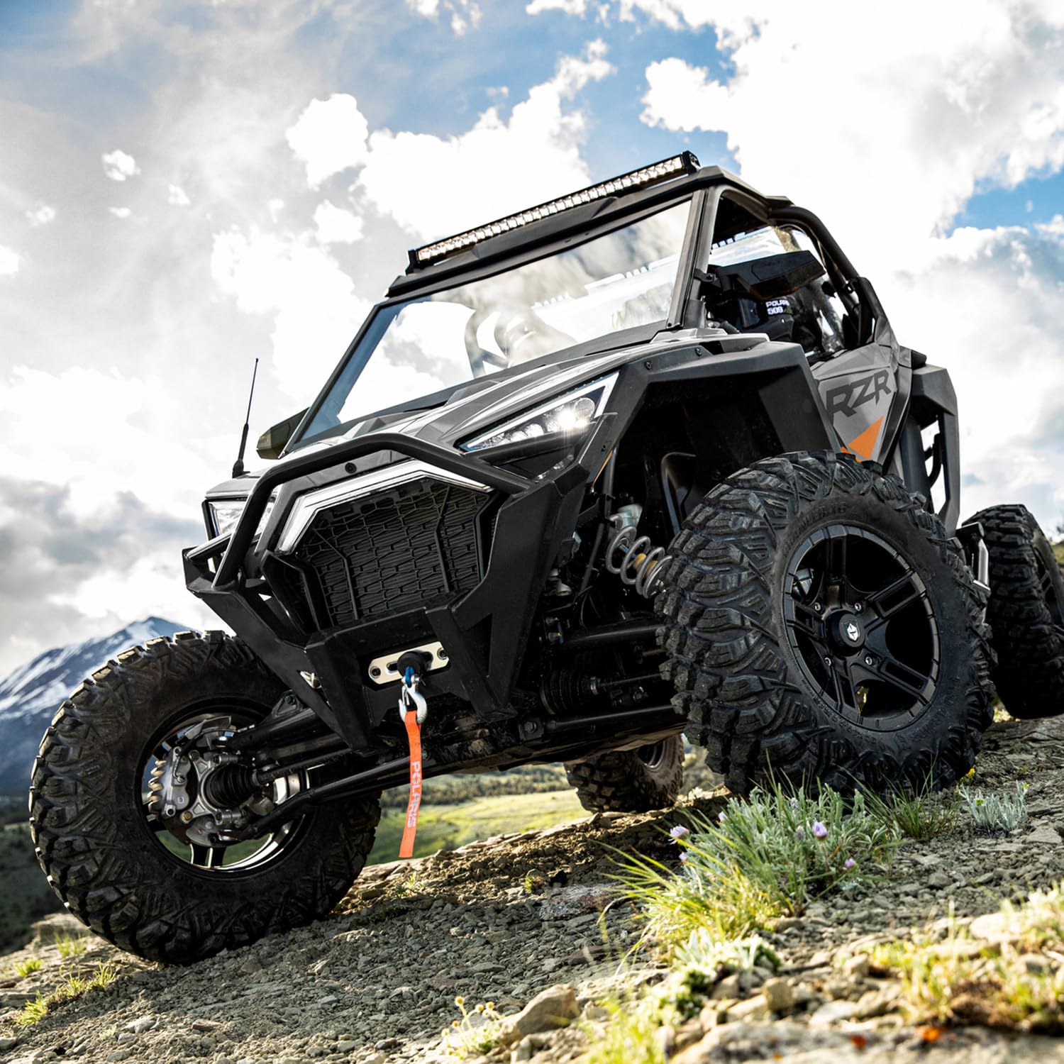 Polaris Winch Pro HD 6000 LB for RZR Pro XP, Wireless Remote Control, Faster Re-Spooling, Auto Stop Technology, 1.6-HP Motor, 50 FT Synthetic Rope, for Plowing, Chores, Trail Riding - 2883759