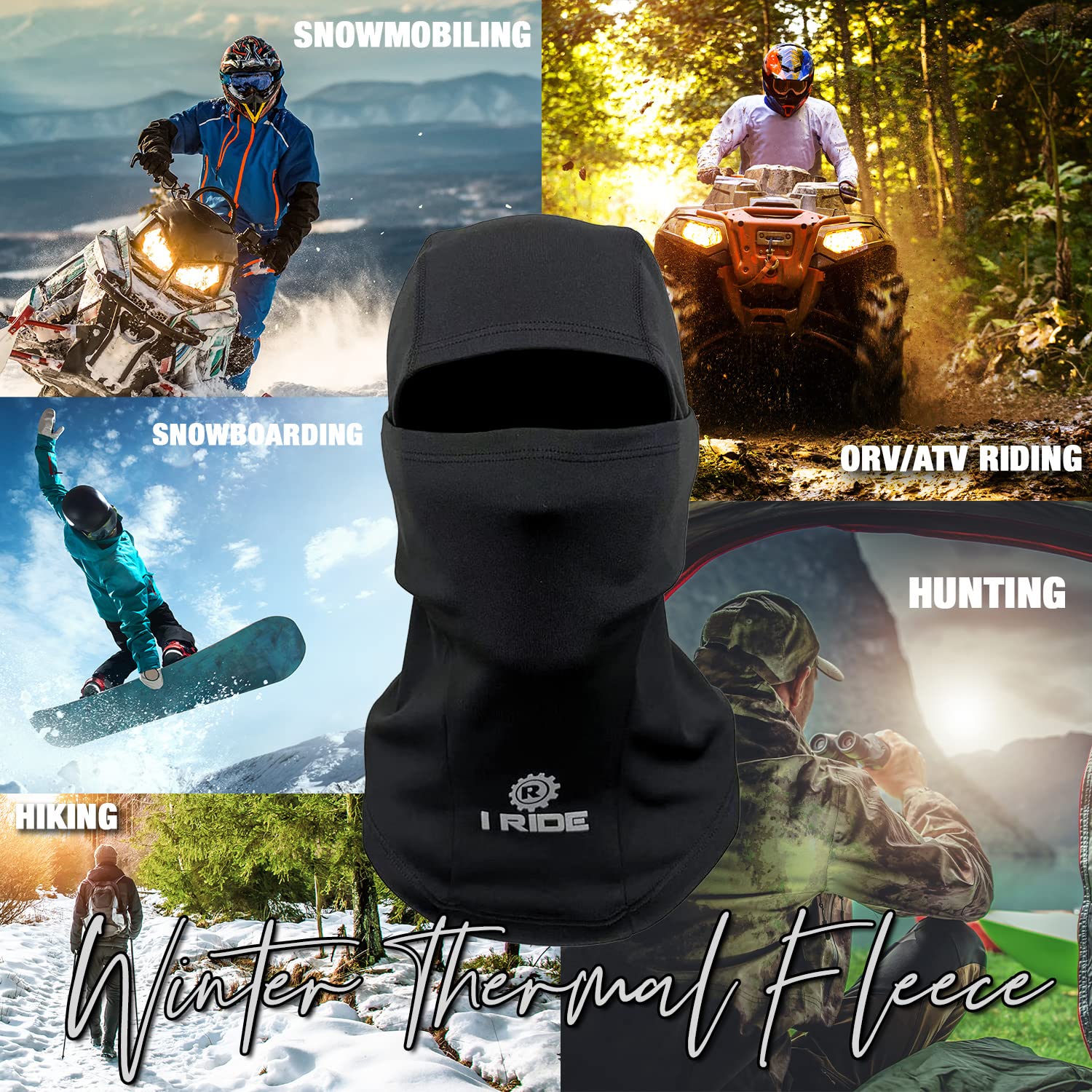 スキー・スノーボードアクセサリー SHISHIKUI Balaclava / BLACK iRide Lightweight Ski Mask Shiesty Mask Tight Fitting Sports Balaclava