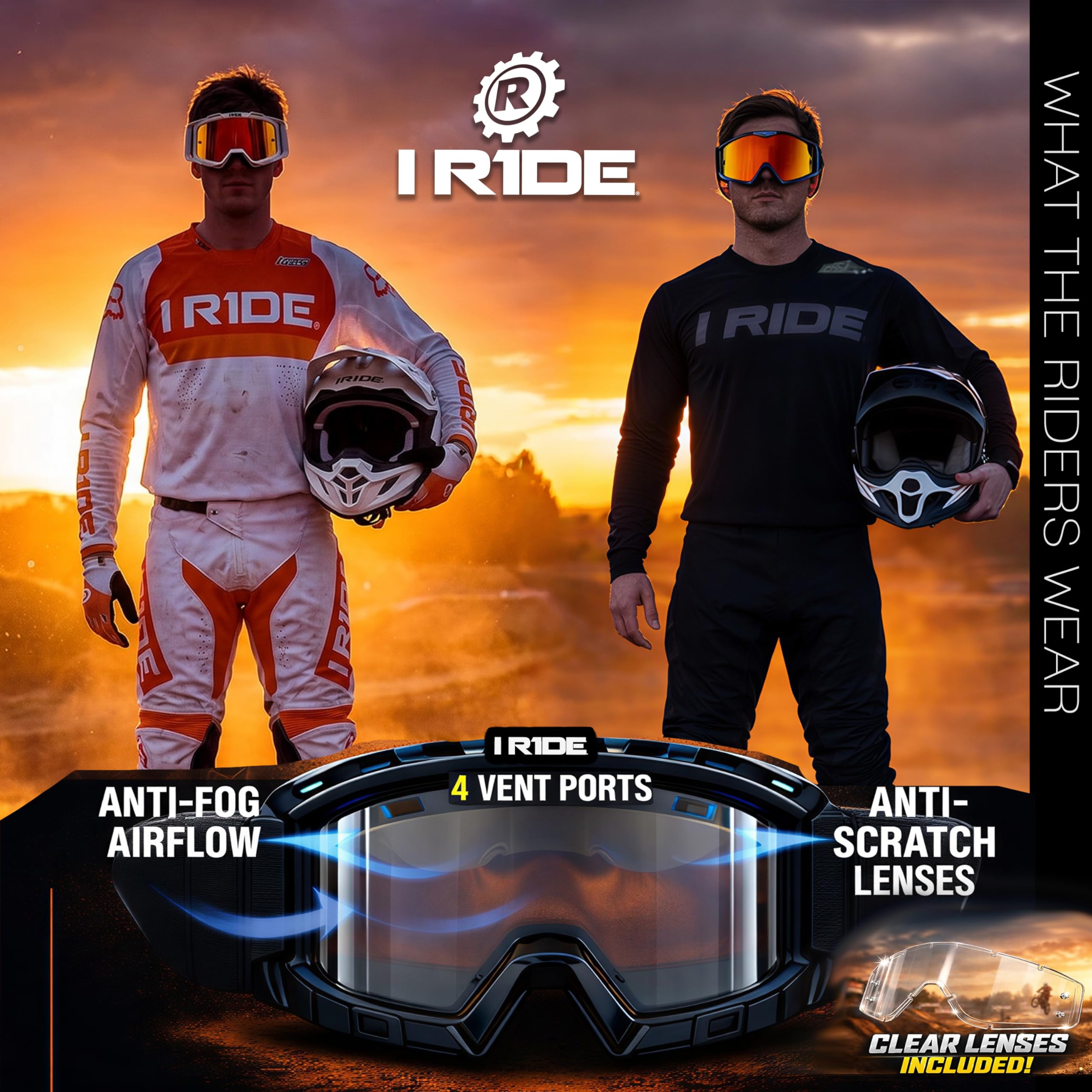 Fox Powersports IR-AIRTIME-WHITE (ORANGE POP)