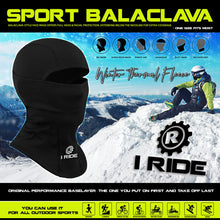 iRide Lightweight Ski Mask, Shiesty Mask, Tight Fitting Sports Balaclava, Thermal Fleece Black