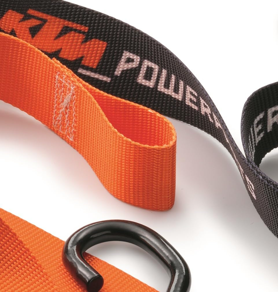 Premium KTM Soft Tie Down Set with Hooks (2 Pack), U6910046, Features Coated Steel Hooks and Soft Tie Loops