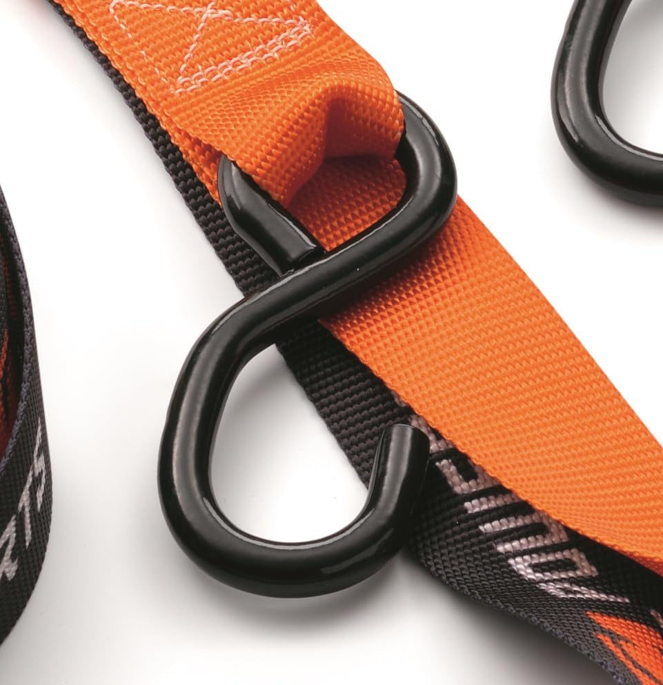 Premium KTM Tie Down Set, U6910047, (2 Pack) Features Built-in Soft Tie Loops, Clip Hooks and Hooks