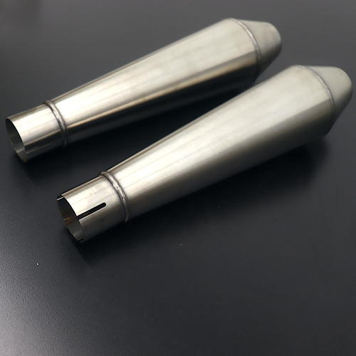 OEM British Customs Mini Reverse Cone Exhaust | Brushed Chrome | BC902-016-BR