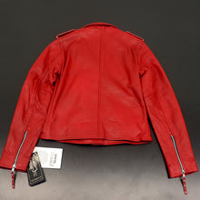OPEN BOX -Derringer Vintage Red womens leather jacket SMALL