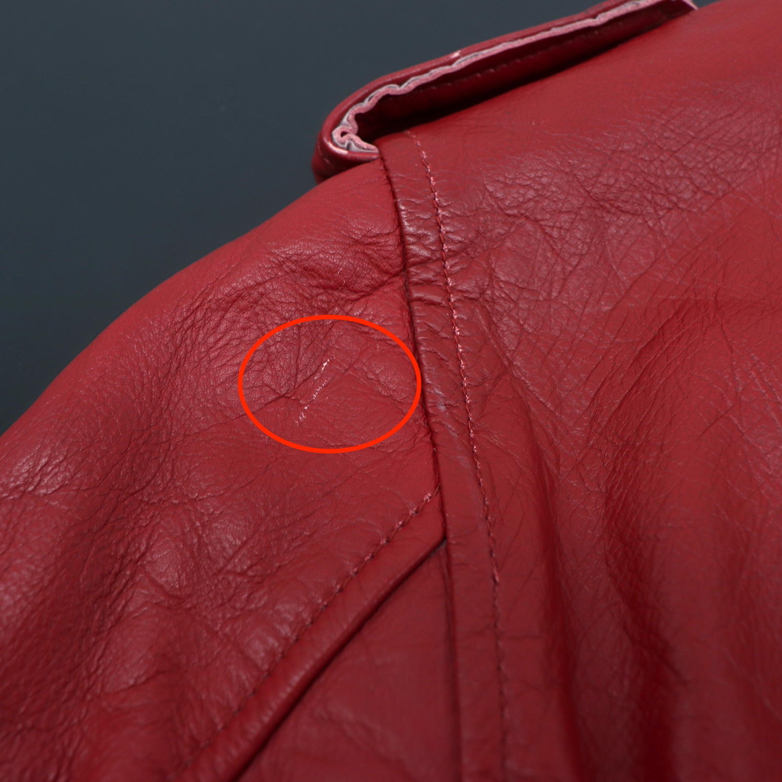 OPEN BOX -Derringer Vintage Red womens leather jacket SMALL