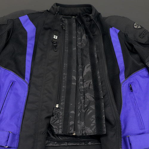 OPEN BOX OEM Joe Rocket Analog Motorcycle Jacket | Black & Blue | Mens Size: Large | 2109-5204