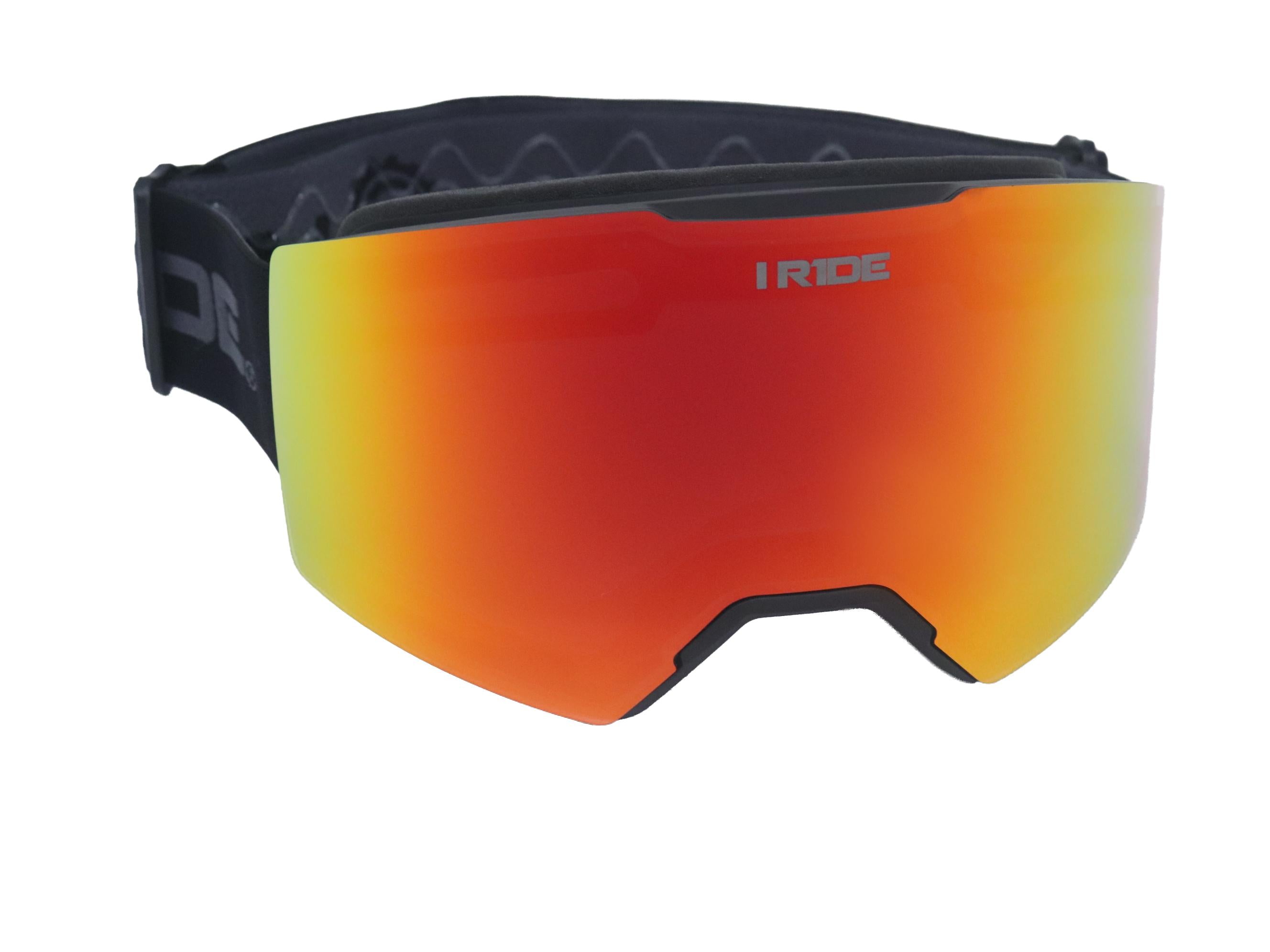 I RIDE AIRTIME PRO Motocross Goggles – Black Frame – Magnetic Lens Interchange, Orange Mirror + Clear Lens, Hard Case & Bag – MX Dirt Bike ATV UTV Off-Road Race Goggles by Fox Powersports