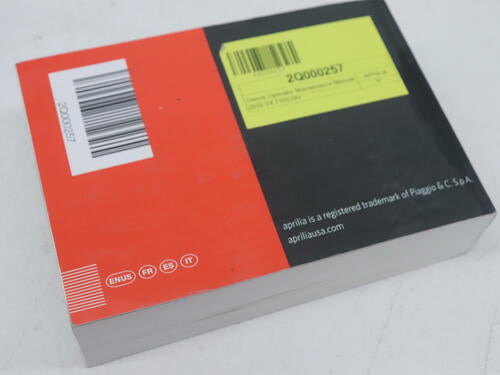 OEM Aprilia Owner Operator Manual 2019 Tuono V4 1100 RR 2Q000257 - OPEN BOX