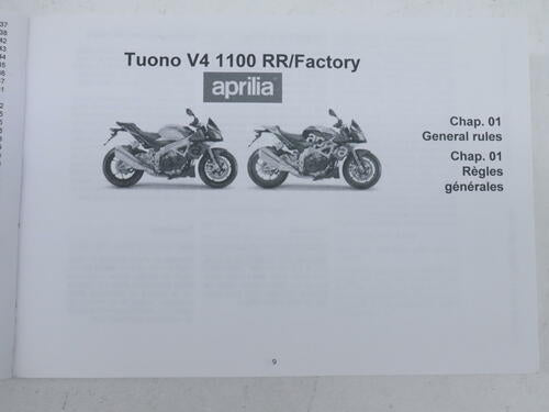 OEM Aprilia Owner Operator Manual 2019 Tuono V4 1100 RR 2Q000257 - OPEN BOX