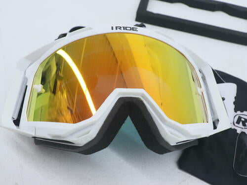 Iride ATV White Goggle w/Orange Pop Lens + Clear Lens - OPEN BOX