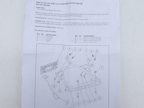 OEM Polaris Snow Plow Mount Pro-Series 2879106 Ranger Crew XP 900 EPS - OPEN BOX