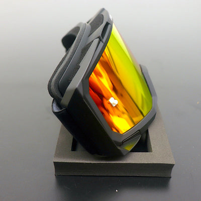 I RIDE Airtime Motocross Goggles with Spare Clear Lens and 5 Tear-Offs, Anti-Fog MX Dirt Bike Goggles with Orange Mirrored Lens, UV Protection, ATV UTV Off-Road Riding