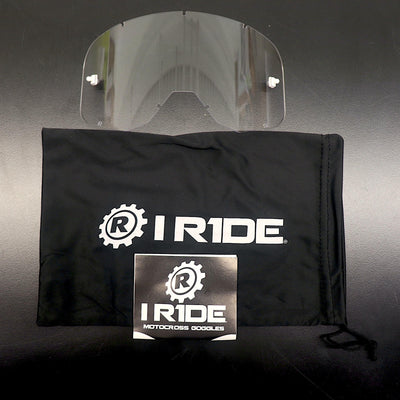 I RIDE Airtime Motocross Goggles with Spare Clear Lens and 5 Tear-Offs, Anti-Fog MX Dirt Bike Goggles with Orange Mirrored Lens, UV Protection, ATV UTV Off-Road Riding