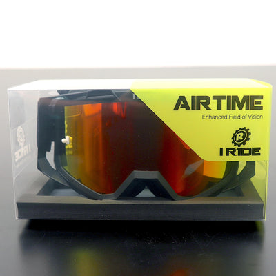 I RIDE Airtime Motocross Goggles with Spare Clear Lens and 5 Tear-Offs, Anti-Fog MX Dirt Bike Goggles with Orange Mirrored Lens, UV Protection, ATV UTV Off-Road Riding
