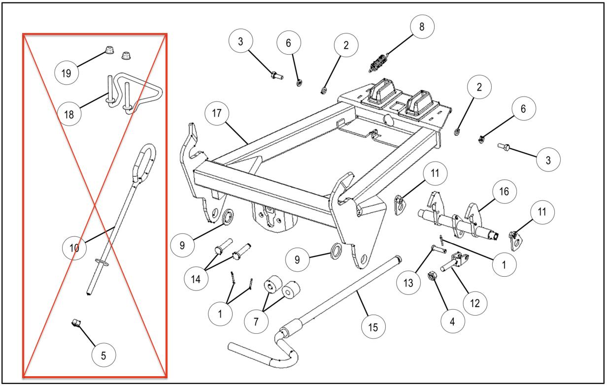 OPEN BOX - OEM Polaris Integrated Plow Frame Mount 2881423 - Sportsman XP 1000